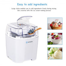 Load image into Gallery viewer, 1.6 Quart Automatic Ice Cream Maker Freezer Dessert Machine-White
