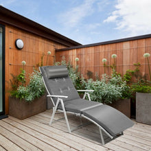 Load image into Gallery viewer, Outdoor Lightweight Folding Chaise Lounge Chair-Gray
