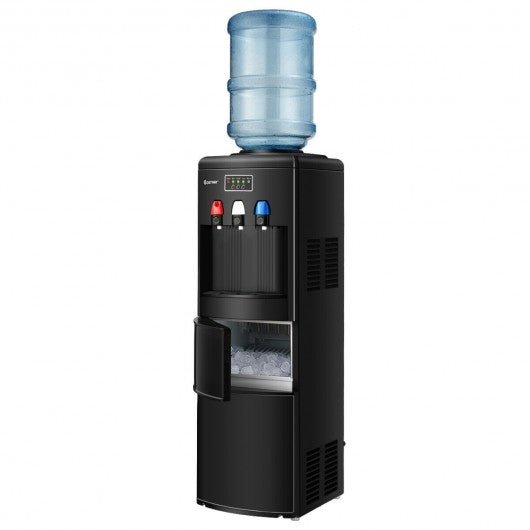 Top Loading Water Dispenser with Built-In Ice Maker Machine-Black