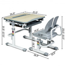 Load image into Gallery viewer, Height Adjustable Kids Study Desk and Chair Set-Gray
