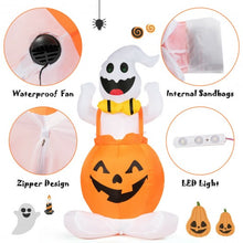 Load image into Gallery viewer, 4.5&#39; Halloween Inflatable Ghost in Pumpkin with Light
