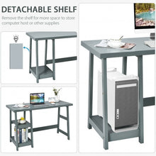 Load image into Gallery viewer, Trestle Computer Desk Home Office Workstation with Removable Shelves-Gray
