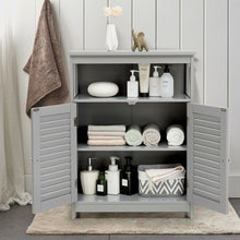Load image into Gallery viewer, Wood Freestanding Bathroom Storage Cabinet with Double Shutter Door-Gray
