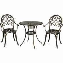 Load image into Gallery viewer, 3 pcs Outdoor Set Patio Bistro with Attached Removable Ice Bucket
