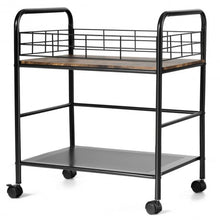 Load image into Gallery viewer, 2-Tier Storage Rolling Cart Trolley with Lockable Wheels Organizer

