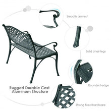 Load image into Gallery viewer, 40&quot; Outdoor Aluminum Antique Garden Patio Bench
