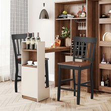 Load image into Gallery viewer, Set of 2 24" Barstool Solid Wood Rake Back
