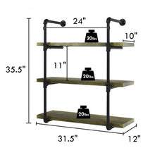 Load image into Gallery viewer, Rustic Pipe Shelving Vintage Industrial Pipe Wall Shelf-B
