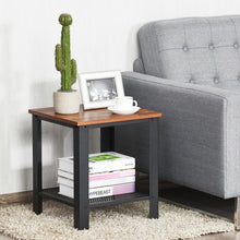 Load image into Gallery viewer, Industrial End Table 2-Tier Side Table-Black

