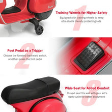 Load image into Gallery viewer, 6V Kids Ride on Vespa Scooter Motorcycle with Headlight-Red
