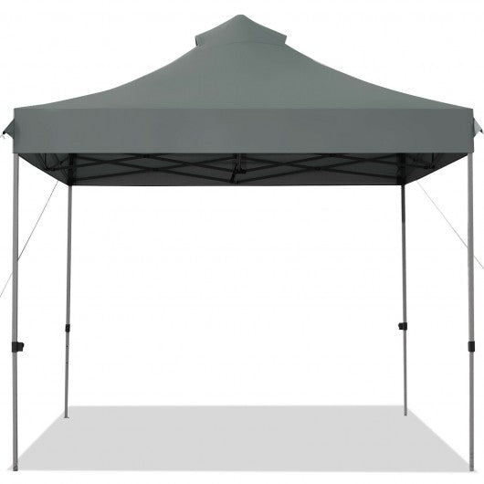 10' x 10' Portable Pop Up Canopy Event Party Tent Adjustable w/ Roller Bag-Gray