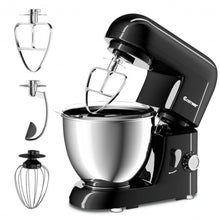 Load image into Gallery viewer, 4.3 Qt 550 W Tilt-Head Stainless Steel Bowl Electric Food Stand Mixer-Black
