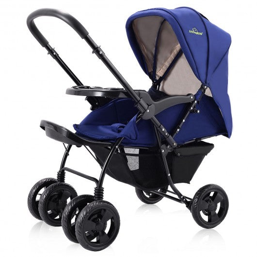 Two Way Foldable Baby Kids Travel Stroller Newborn Infant Pushchair Buggy-Blue
