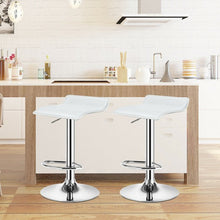 Load image into Gallery viewer, Set of 2 Adjustable PU Leather Backless Bar Stools-White
