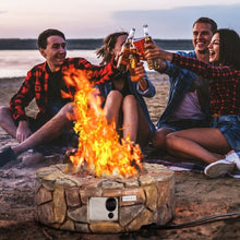 Load image into Gallery viewer, 28&#39;&#39; Propane Gas Fire Pit Outdoor 40 000 BTU Stone-Brown
