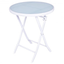 Load image into Gallery viewer, 3 Pcs Folding Garden Patio Table Chairs Set-White
