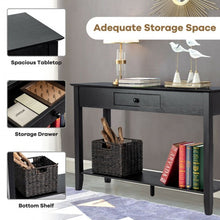 Load image into Gallery viewer, Console Sofa Side Accent Table with Drawer Shelf-Black
