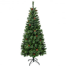 Load image into Gallery viewer, 7 ft Premium Hinged Artificial Christmas Tree with Pine Cones
