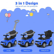 Load image into Gallery viewer, Honey Joy 3 in 1 Ride on Push Car Toddler Stroller Sliding Car with Music-Blue
