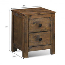 Load image into Gallery viewer, Wood 2 Storage Sliding Drawers End Nightstand-Oak

