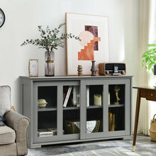 Load image into Gallery viewer, Sideboard Buffet Cupboard Storage Cabinet with Sliding Door-Gray

