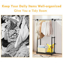 Load image into Gallery viewer, Height Adjustable Extendable Double Rail Clothes Rack
