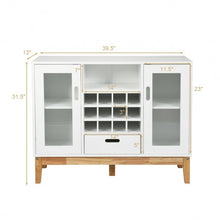 Load image into Gallery viewer, Wood Wine Storage Cabinet Sideboard Console Buffet Server-White
