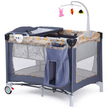 Load image into Gallery viewer, Foldable 2 Color Baby Crib Playpen Playard-Gray
