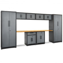 Load image into Gallery viewer, 10 pcs Garage Storage Cabinet Set with Bamboo Worktop
