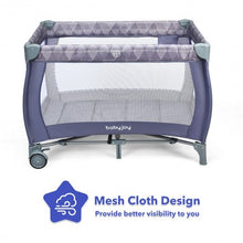 Load image into Gallery viewer, Portable Foldable Baby Playard Nursery Center with Changing Station-Gray
