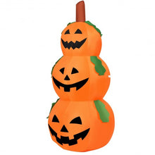 Load image into Gallery viewer, 5 Ft Halloween Inflatable 3-Pumpkin Stack Ghost

