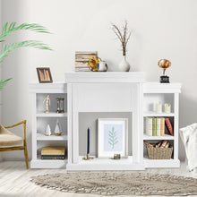 Load image into Gallery viewer, 70&quot; Modern Fireplace Media Entertainment Center with Bookcase-White
