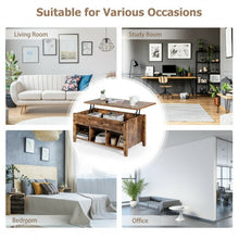 Load image into Gallery viewer, Lift Top Coffee Table with Storage Lower Shelf-Tan
