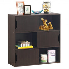 Load image into Gallery viewer, 3-cube Bookcase Cabinet with Humanized Grooved Handles
