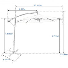 Load image into Gallery viewer, 10FT 360° Rotation Solar Powered LED Patio Offset Umbrella-Blue
