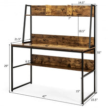 Load image into Gallery viewer, 47&quot; Computer Desk Writing Study Table Workstation-Rustic Brown
