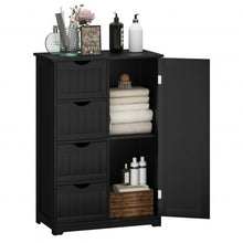 Load image into Gallery viewer, Standing Indoor Wooden Cabinet with 4 Drawers-Black
