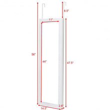 Load image into Gallery viewer, Wall Door Mounted Magnetic Mirrored Jewelry Cabinet-White
