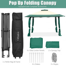 Load image into Gallery viewer, 13&#39;x13&#39; Pop Up Canopy Tent Instant Outdoor Folding Canopy Shelter-Green
