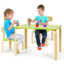 Load image into Gallery viewer, 3 Piece Kids Wooden Activity Table and 2 Chairs Set-Green
