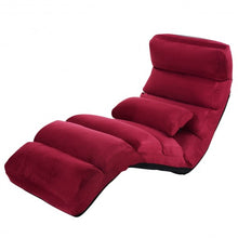 Load image into Gallery viewer, Stylish  Folding Lazy Sofa Chair with Pillow-Burgundy
