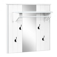 Load image into Gallery viewer, Wall Mounted Mirror Coat Hat Rack Storage Shelf
