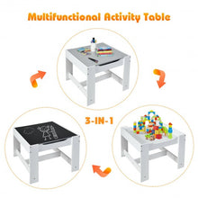 Load image into Gallery viewer, Kids Table Chairs Set With Storage Boxes Blackboard Whiteboard Drawing-White
