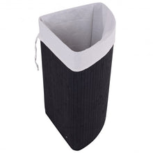 Load image into Gallery viewer, Corner Bamboo Hamper Laundry Basket-Black
