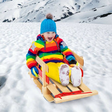 Load image into Gallery viewer, Outdoor Play Baby Kids Wooden Sled w/ Solid Wood Seat
