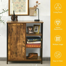 Load image into Gallery viewer, Multipurpose Freestanding Storage Cabinet with 3 Open Shelves and Doors
