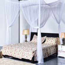 Load image into Gallery viewer, 4 Corner Post Full Queen King Size Bed Mosquito Net-White
