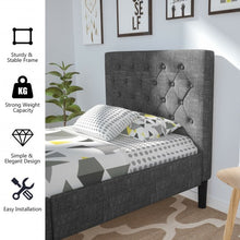 Load image into Gallery viewer, Upholstered Bed Base with Button Stitched Headboard

