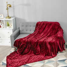 Load image into Gallery viewer, 62" x 84" Flannel Heated Electric Blanket with 10 Heating Levels-Red
