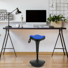 Load image into Gallery viewer, Adjustable Swivel Sitting Balance Wobble Stool Standing Desk Chair-Blue
